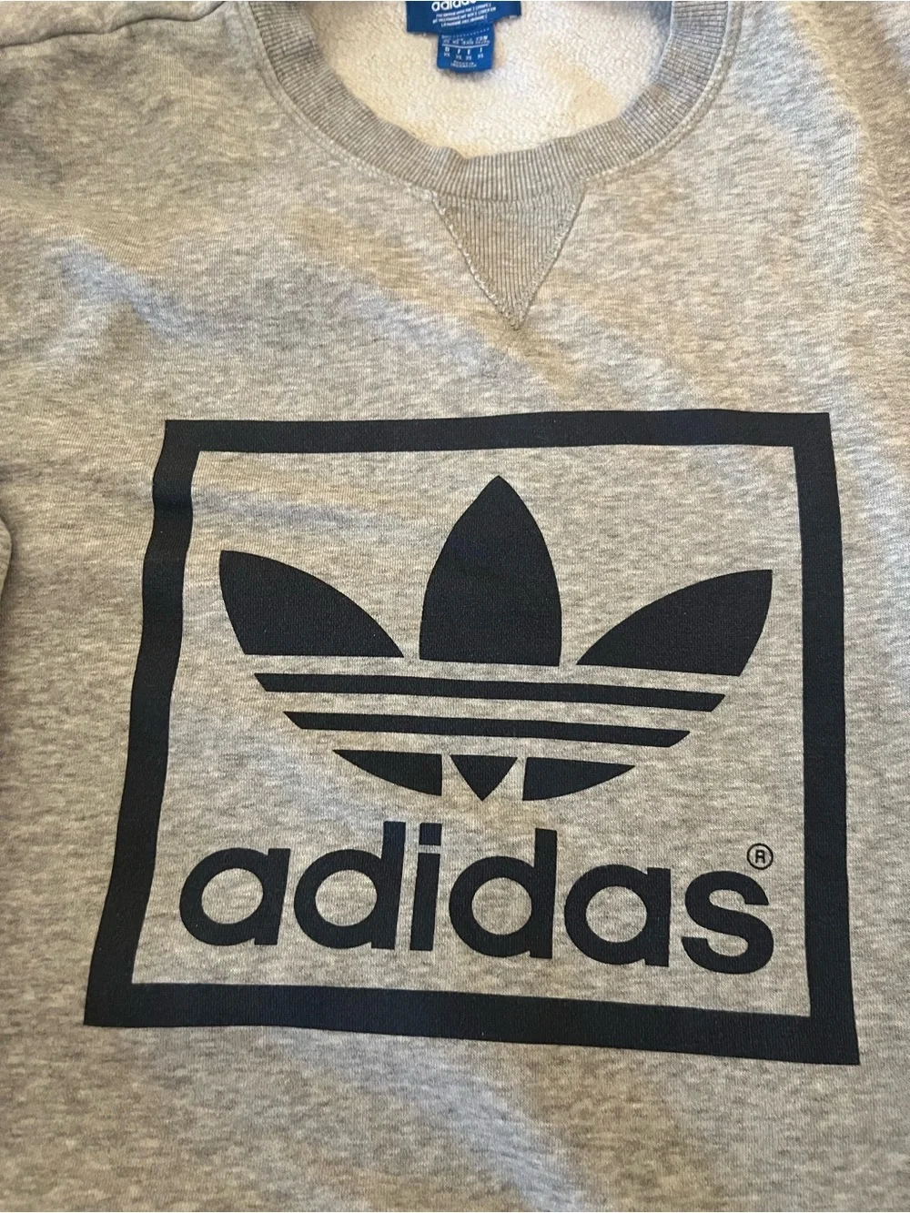 Adidas Men’s Originals Trefoil Box Logo Sweatshirt Sz XL